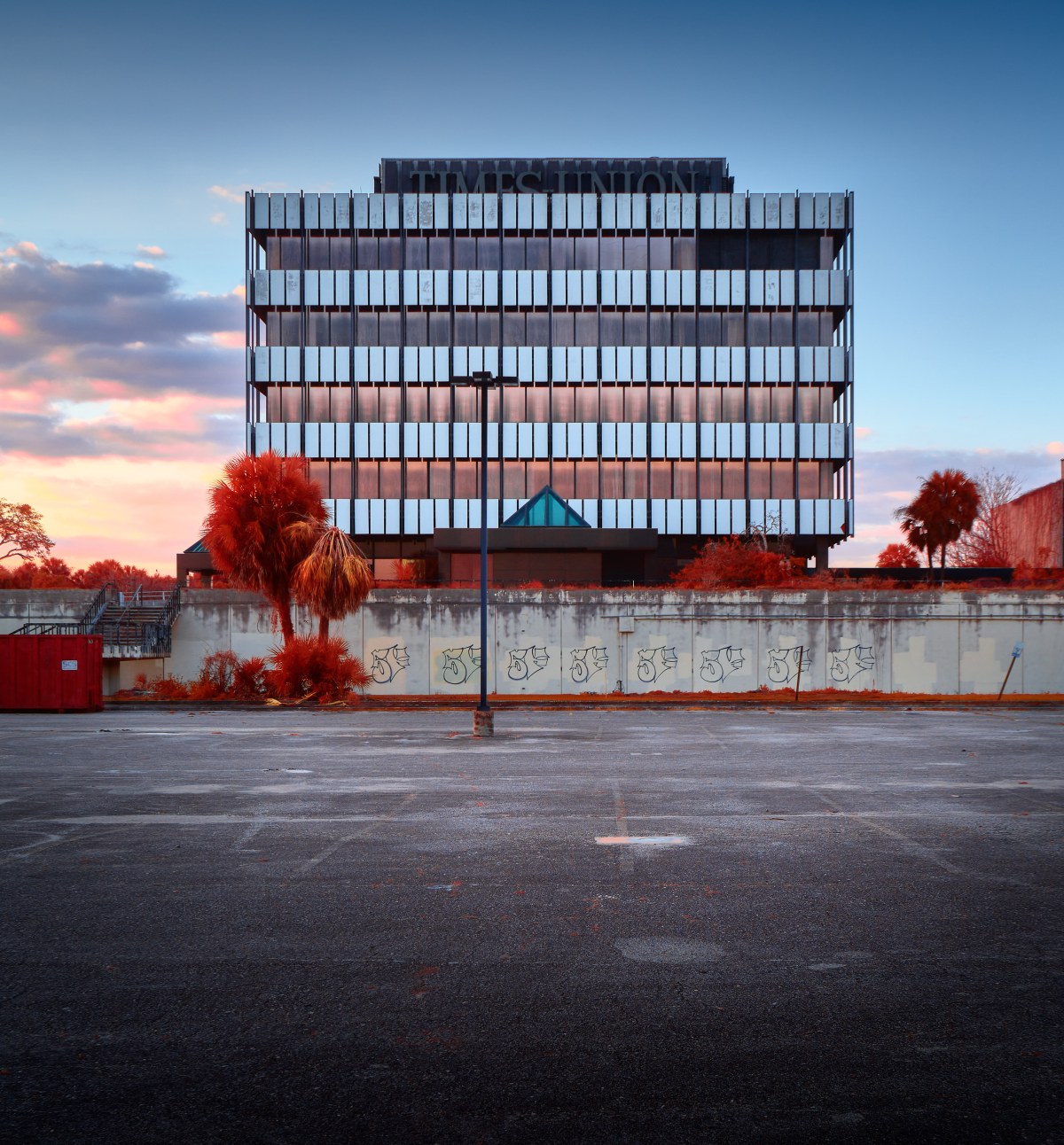 The Times Union in a Violet Haze